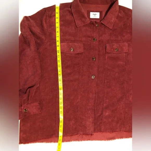 Rue+ burgundy corduroy shacket, 2X - Picture 9 of 10